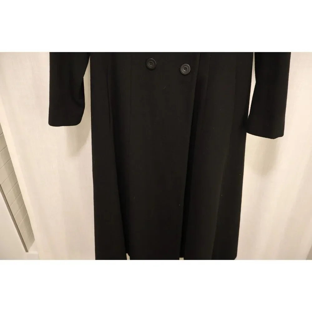 VINTAGE Cashmere Long Black Women's Coat SIZE 6 $500+ - Picture 10 of 13